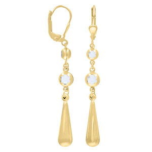 10kt 10k Yellow Gold Womens Cubic-Zirconia Drop Dangle Leverback Earrings